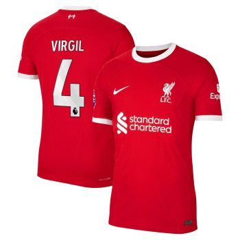 Virgil Van Dijk Liverpool 2023/24 Home Player Jersey - Red