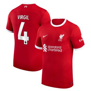 Virgil Van Dijk Liverpool 2023/24 Home Replica Player Jersey - Red