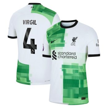 Virgil van Dijk Liverpool 2023/24 Away Player Jersey - White