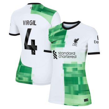 Virgil van Dijk Liverpool Women 2023/24 Away Replica Player Jersey - White