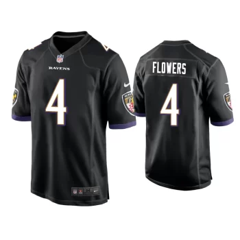 Zay Flowers Baltimore Ravens Black 2023 NFL Draft Game Jersey