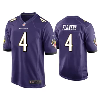 Zay Flowers Baltimore Ravens Purple 2023 NFL Draft Game Jersey