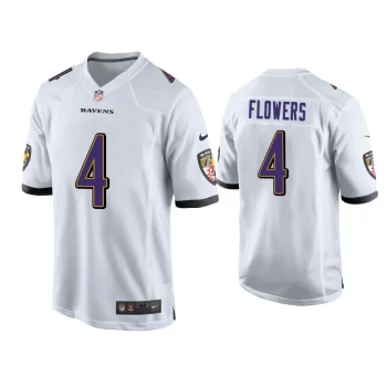 Zay Flowers Baltimore Ravens White 2023 NFL Draft Game Jersey