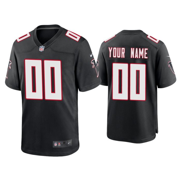 2020 Custom Atlanta Falcons Black Throwback Game Jersey