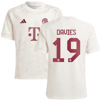 Alphonso Davies Bayern Munich Youth 2023/24 Third Replica Jersey - White