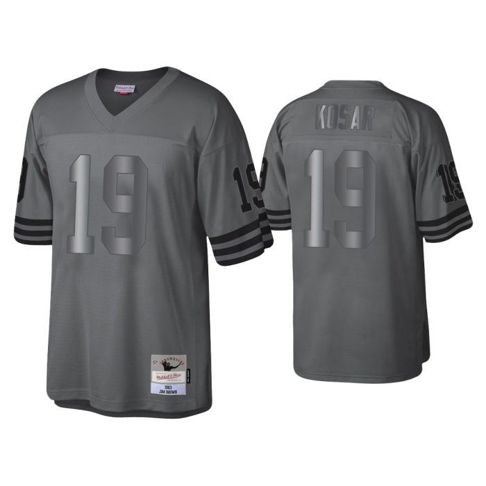 Bernie Kosar Cleveland Browns Charcoal 1963 Throwback Metal Legacy Jersey