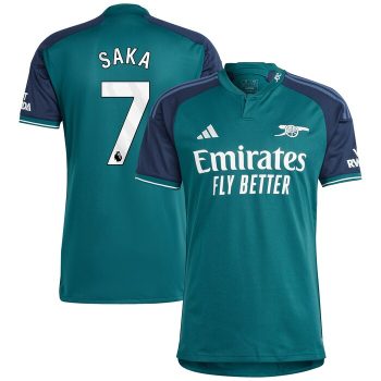 Bukayo Saka Arsenal 2023/24 Third Replica Player Jersey - Green