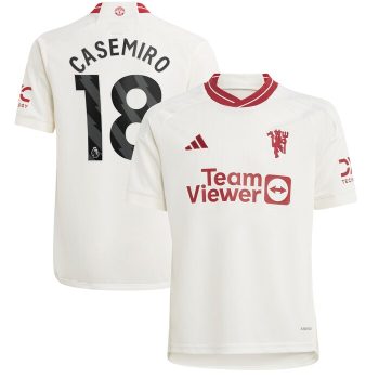 Casemiro Manchester United Youth 2023/24 Third Replica Player Jersey - White