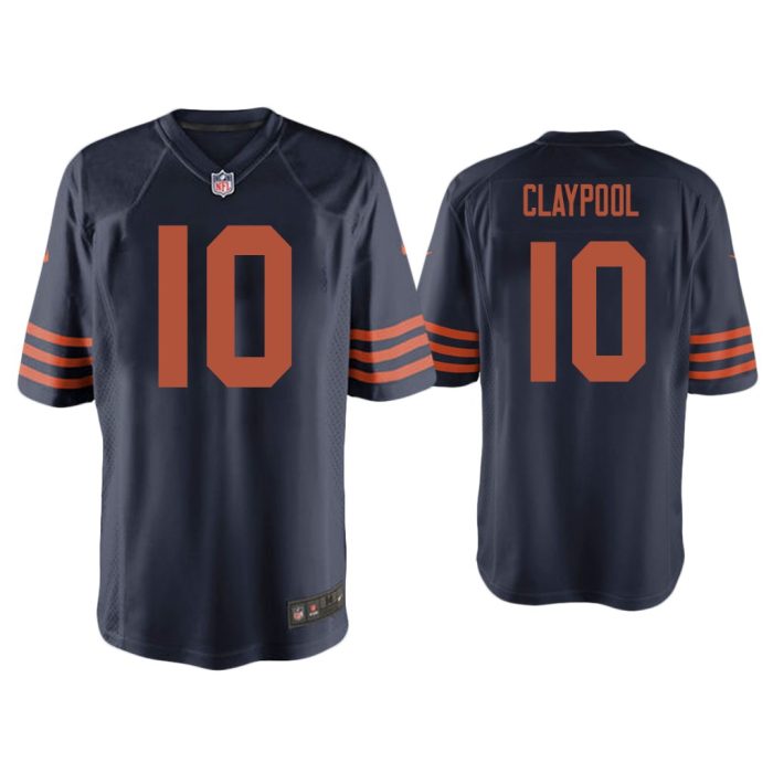 Chase Claypool Chicago Bears Navy Throwback Game Jersey