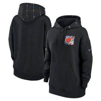 Cleveland Browns Women 2023 NFL Crucial Catch Club Pullover Hoodie - Black