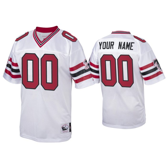 Custom Atlanta Falcons White 1989 Throwback Jersey