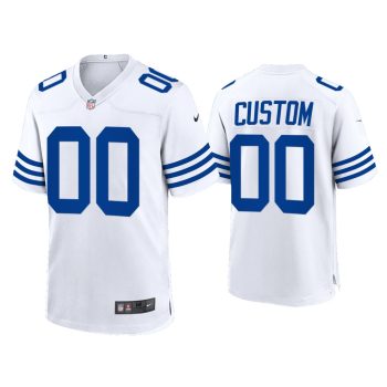 Custom Indianapolis Colts White 2021 Throwback Game Jersey