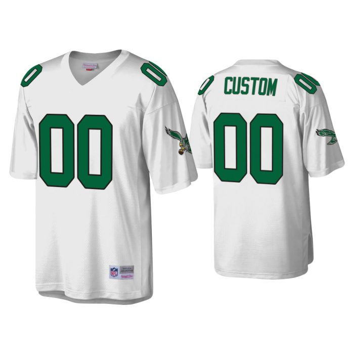 Custom Philadelphia Eagles White Throwback Legacy Replica Jersey