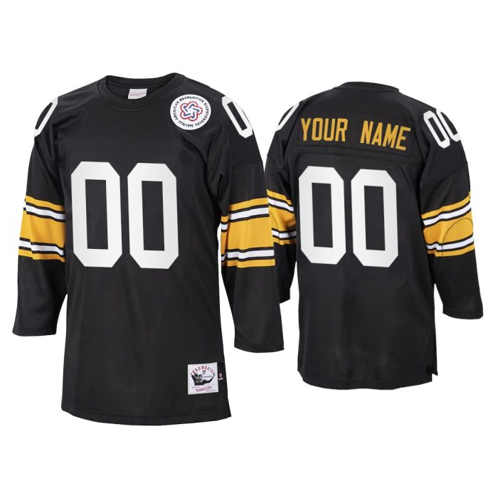 Custom Pittsburgh Steelers Black 1975 Throwback Jersey