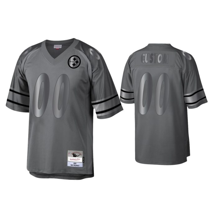 Custom Pittsburgh Steelers Charcoal 2005 Throwback Metal Legacy Jersey