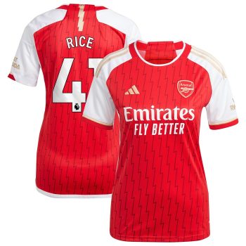 Declan Rice Arsenal Women 2023/24 Home Replica Player Jersey - Red