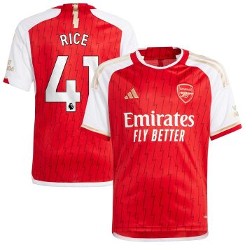 Declan Rice Arsenal Youth 2023/24 Home Replica Player Jersey - Red