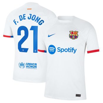 Frenkie de Jong Barcelona 2023/24 Away Replica Jersey - White