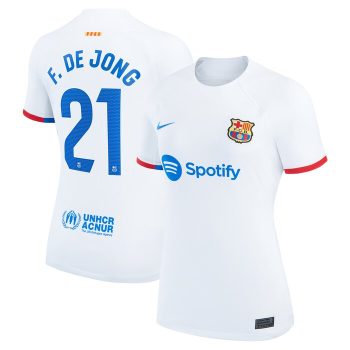 Frenkie de Jong Barcelona Women 2023/24 Away Replica Jersey - White