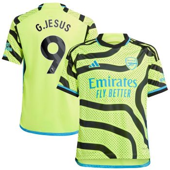 Gabriel Jesus Arsenal Youth 2023/24 Away Replica Player Jersey - Yellow