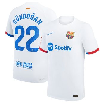 Ilkay Gundogan Barcelona 2023/24 Away Match Player Jersey - White