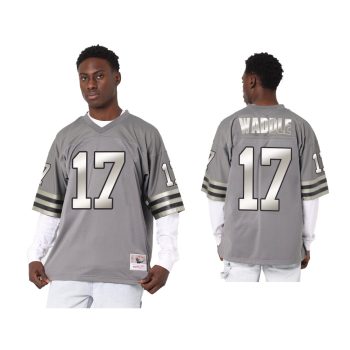 Jaylen Waddle Miami Dolphins Charcoal Throwback Metal Works Jersey