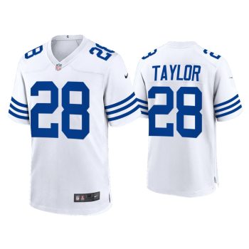 Jonathan Taylor Indianapolis Colts White 2021 Throwback Game Jersey