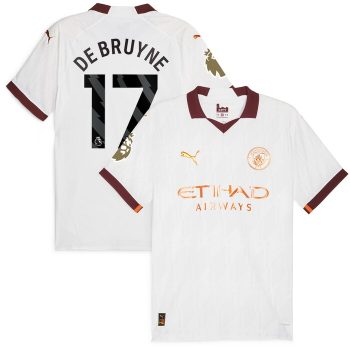Kevin De Bruyne Manchester City 2023/24 Away Jersey - White