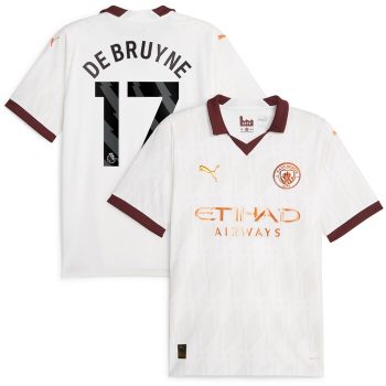 Kevin De Bruyne Manchester City 2023/24 Away Replica Jersey - White