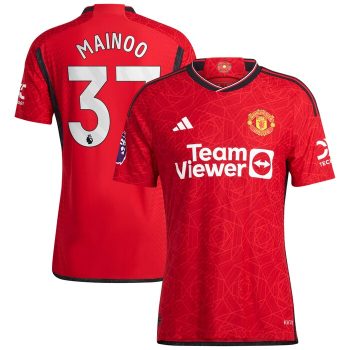 Kobbie Mainoo Manchester United 2023/24 Home Player Jersey - Red
