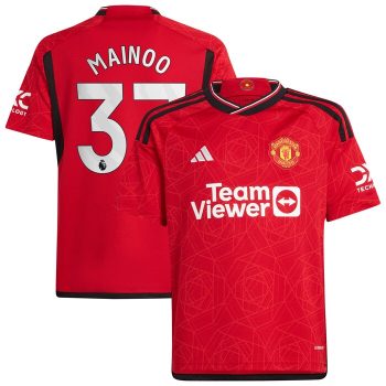 Kobbie Mainoo Manchester United Youth 2023/24 Home Replica Player Jersey - Red