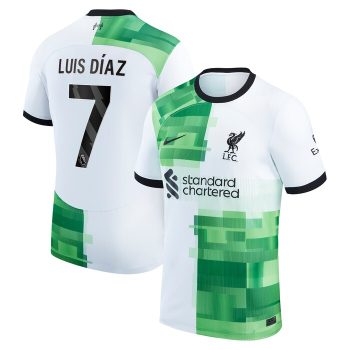 Luis Diaz Liverpool 2023/24 Away Replica Player Jersey - White