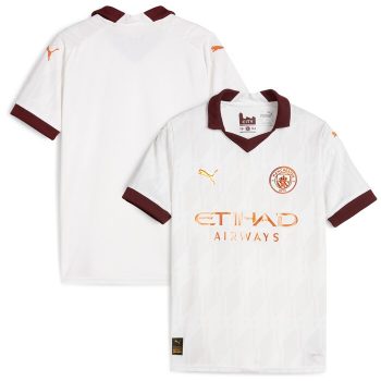 Manchester City Youth 2023/24 Away Replica Jersey - White