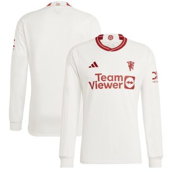 Manchester United 2023/24 Third Replica Long Sleeve Jersey - White