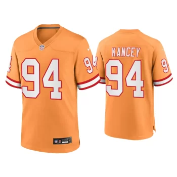 Men Calijah Kancey Tampa Bay Buccaneers Orange Throwback Game Jersey