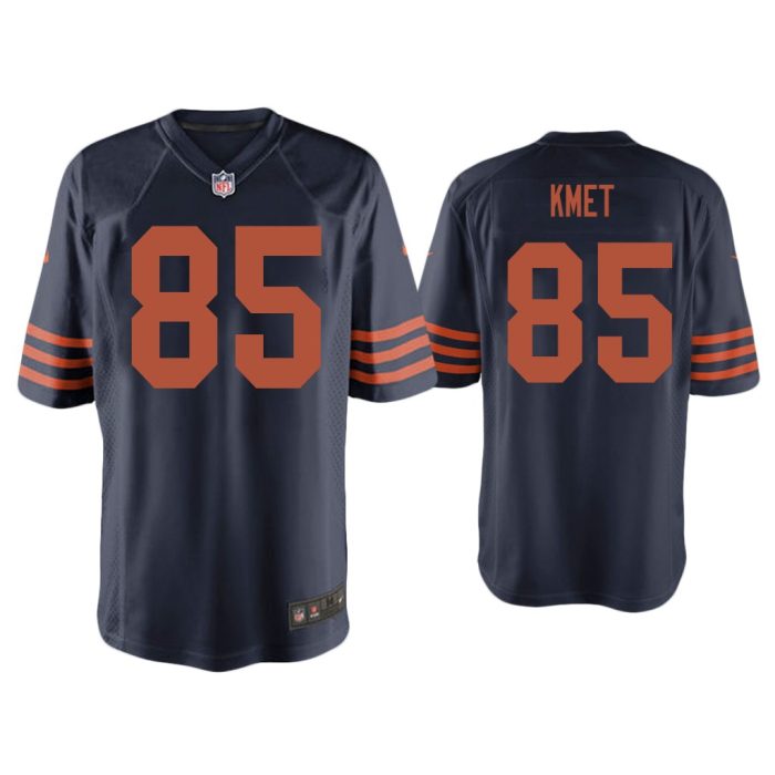 Men Cole Kmet Chicago Bears Navy Throwback Game Jersey