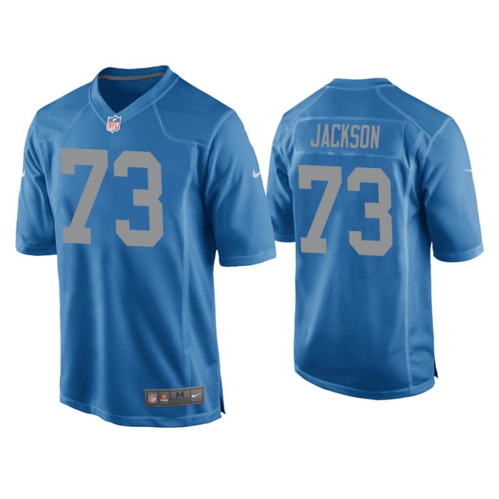 Men Jonah Jackson Detroit Lions Blue Throwback Game Jersey