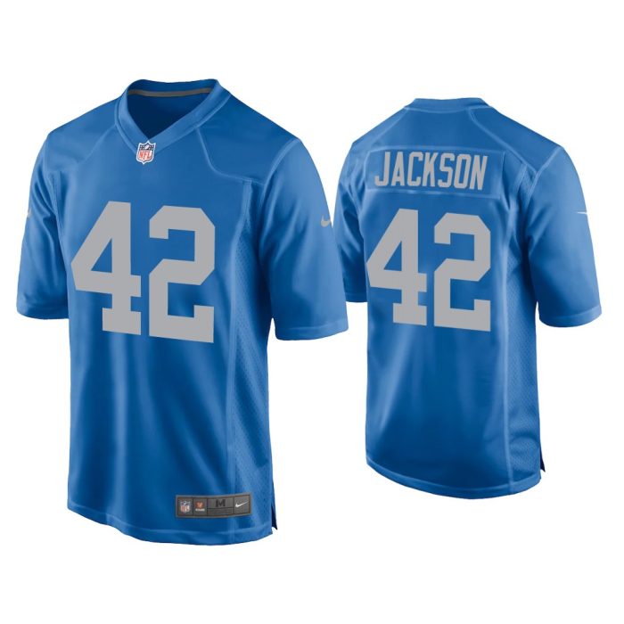 Men Justin Jackson Detroit Lions Blue Throwback Game Jersey