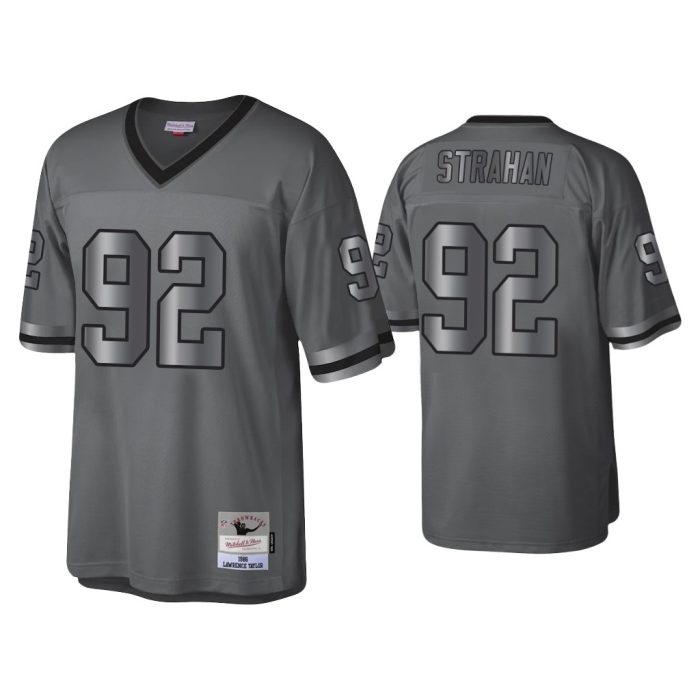 Michael Strahan New York Giants Charcoal 1986 Throwback Metal Legacy Jersey