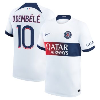 Ousmane Dembele Paris Saint-Germain 2023/24 Away Stadium Replica Player Jersey - White