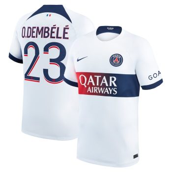 Ousmane Dembele Paris Saint-Germain 2023/24 Away Stadium Replica Player Jersey - White