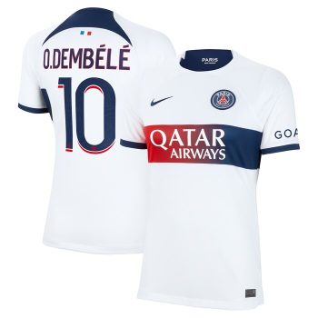 Ousmane Dembele Paris Saint-Germain Women 2023/24 Away Stadium Replica Player Jersey - White