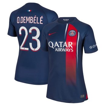 Ousmane Dembele Paris Saint-Germain Women's 2023/24 Home Stadium Replica Player Jersey - Navy