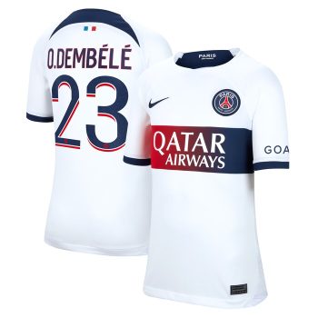 Ousmane Dembele Paris Saint-Germain Youth 2023/24 Away Stadium Replica Player Jersey - White