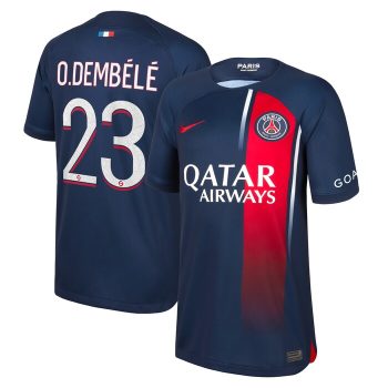 Ousmane Dembele Paris Saint-Germain Youth 2023/24 Home Stadium Replica Player Jersey - Navy