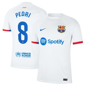 Pedri Barcelona 2023/24 Away Replica Jersey - White
