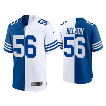 Quenton Nelson Indianapolis Colts Royal White 2021 Throwback Split Jersey