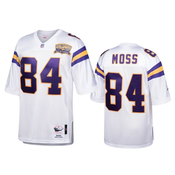Randy Moss Minnesota Vikings White 2000 Throwback Jersey