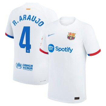 Ronald Araujo Barcelona 2023/24 Away Jersey - White