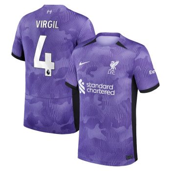 Virgil van Dijk Liverpool Youth 2023/24 Third Stadium Replica Player Jersey - Purple